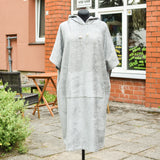 LIGHT GRAY PANCHO/SWIWING COAT WITH SHORT SLEEVE